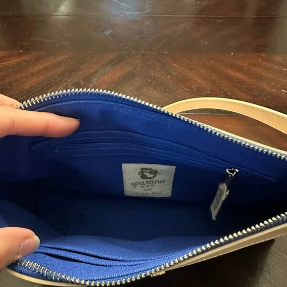 Spartina 449 Blue and Cream Crossbody Bag with Nautical Design - Picture 2 of 8